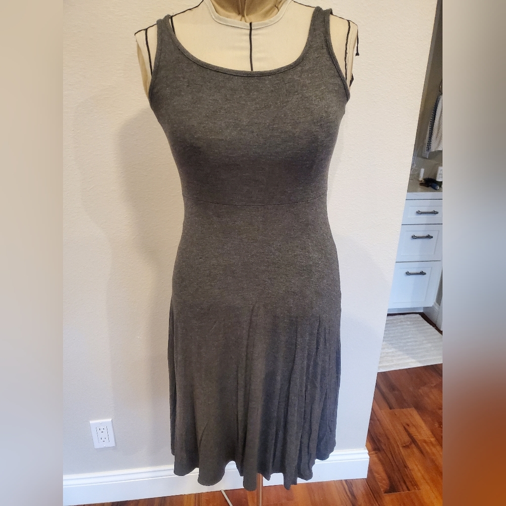 Dark grey sleeveless knit dress